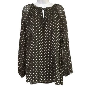 🖤 NWT LC Lauren Conrad Black Polka Dot Blouse – Size 2X (Women’s Plus) 🖤